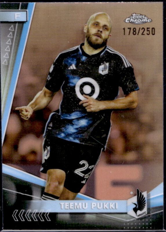 Teemu Pukki 2024 Topps Chrome MLS #64 Rose Gold Refractor /250 RAW