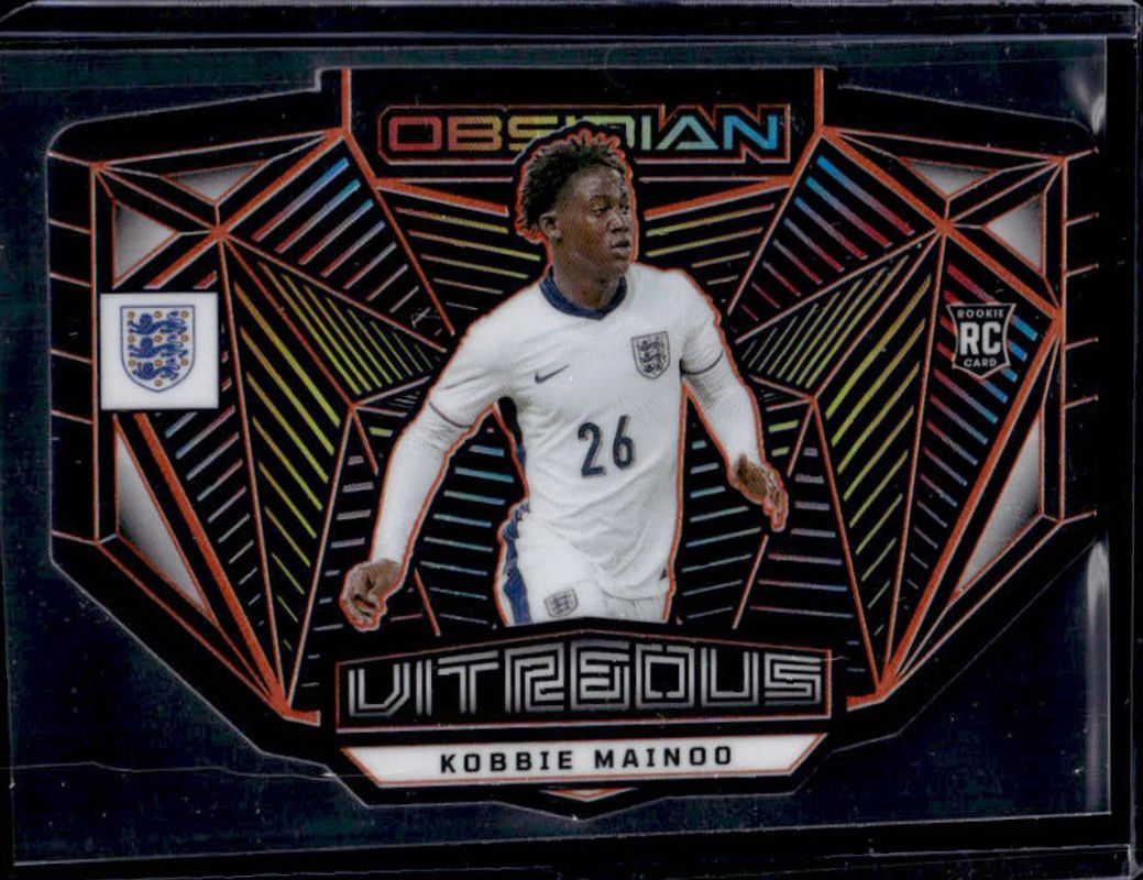 Kobbie Mainoo 2023 Obsidian #AM-KM Atomic Material - Electric Etch Orange /50 Rookie RAW