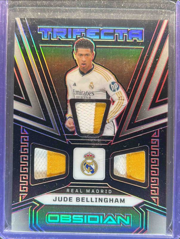 Jude Bellingham 2023 Obsidian #TM-JB Trifecta Material Electric Etch - Red /25 RAW