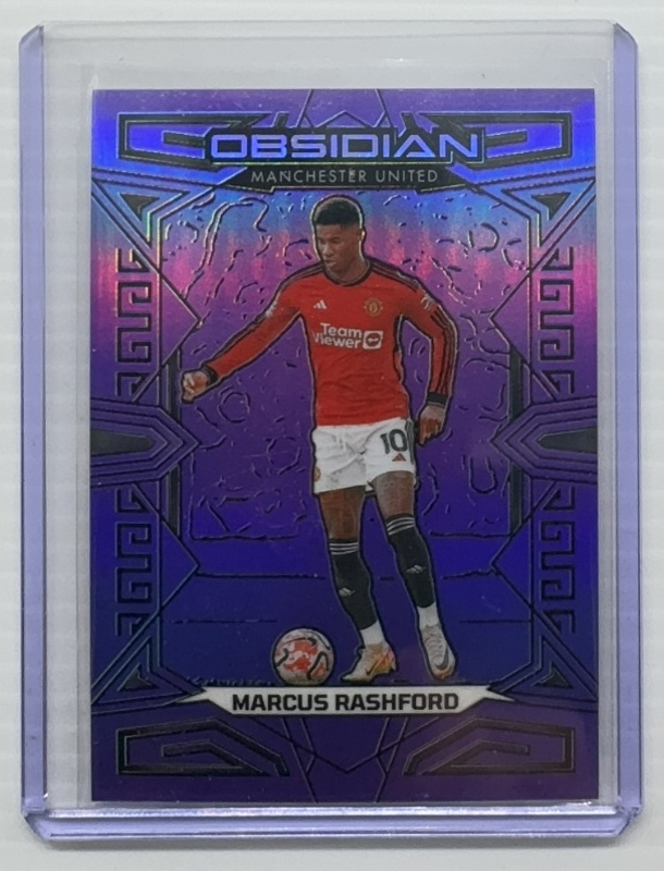 Marcus Rashford 2023 Obsidian #91 Electric Etch Purple Flood /25 Price ...