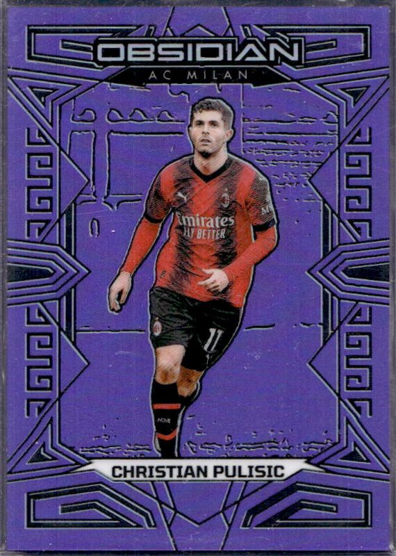 Christian Pulisic 2023 Obsidian #134 Electric Etch Purple Flood /25 RAW