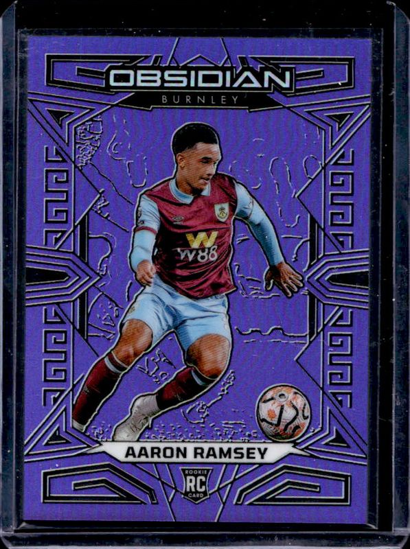 Aaron Ramsey 2023 Obsidian #28 Electric Etch Purple Flood /25 RAW