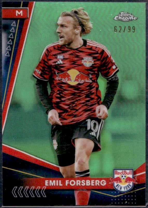 Emil Forsberg 2024 Topps Chrome MLS #101 Neon Green Refractor /99 RAW