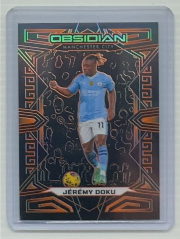 Jeremy Doku 2023 Obsidian #80 Electric Etch Orange /40 RAW