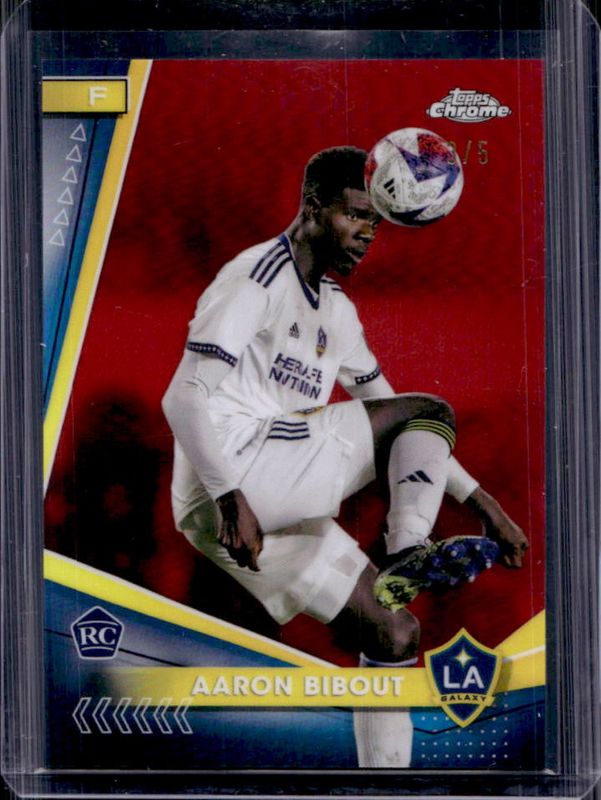 Aaron Bibout 2024 Topps Chrome MLS #182 Red Refractor /5 RAW