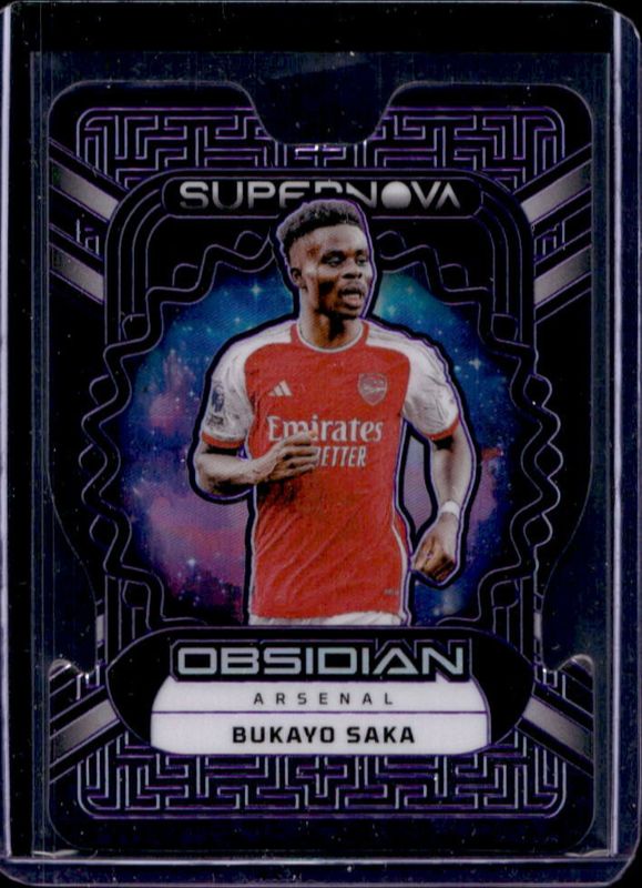 Bukayo Saka 2023 Obsidian #2 Supernova Electric Etch - Purple /49 RAW