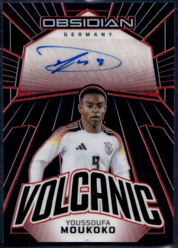 Youssoufa Moukoko 2023 Obsidian #VS-YM Volcanic Signatures Electric Etch - Red /25 RAW