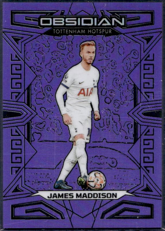 James Maddison 2023 Obsidian #118 Electric Etch Purple Flood /25 RAW