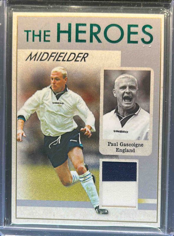 Paul Gascoigne 2024 Futera Unique Nostalgia #HS09 Heroes Relics SN20 /20 RAW