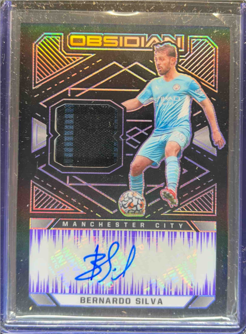 Bernardo Silva 2021 Obsidian JABSI Jersey Autographs Electric Etch