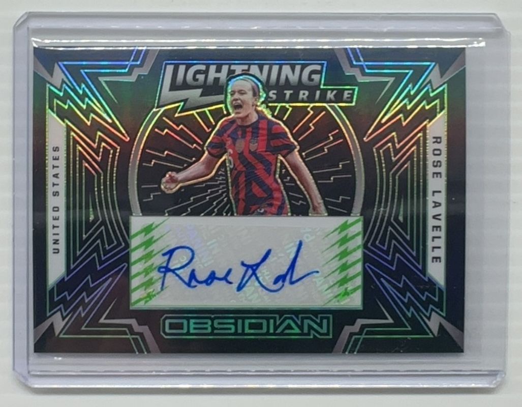 Rose Lavelle 2021 Obsidian #LS-ROS Lightning Strike - Electric Etch Green /5 RAW