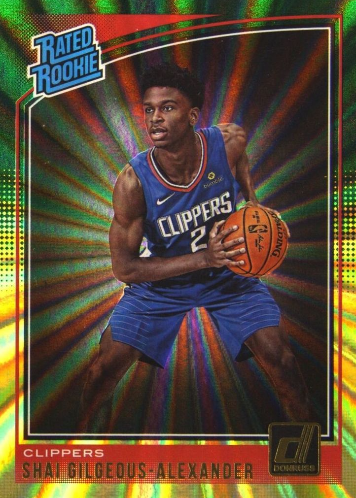 Shai Gilgeous-Alexander 2018 Donruss #162 Green & Yellow Laser Price ...