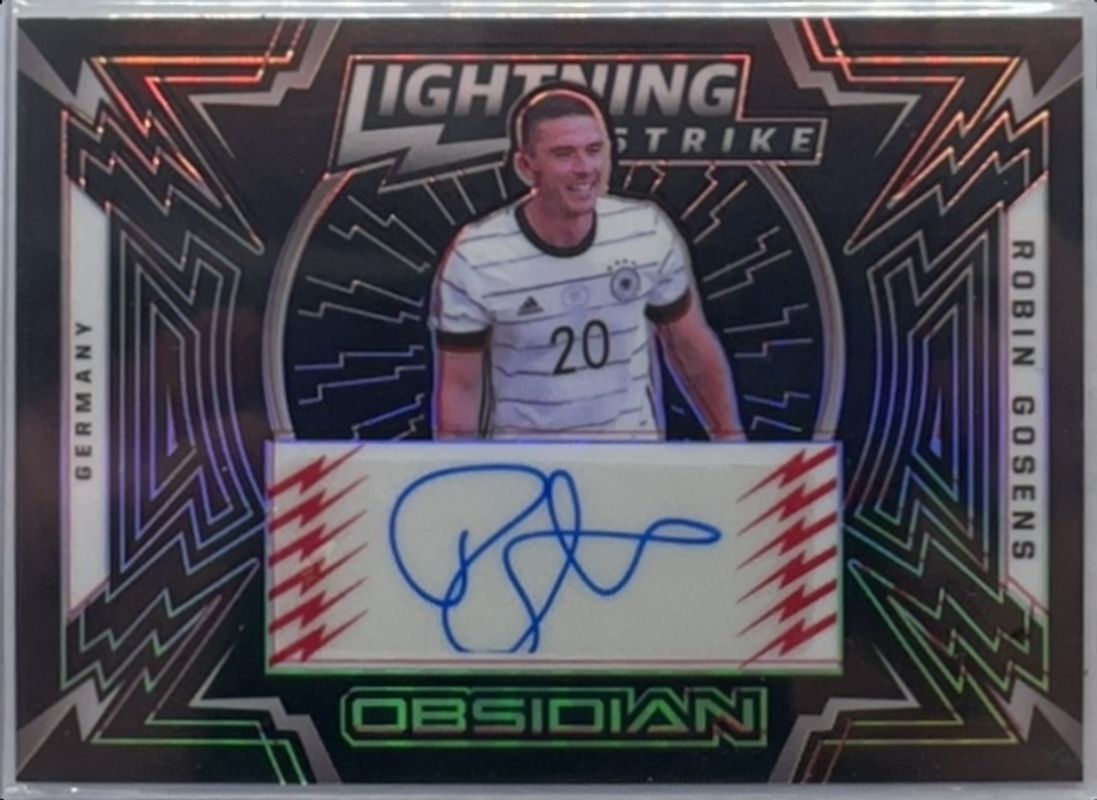 Robin Gosens 2021 Obsidian #LS-RGO Lightning Strike Electric Etch - Red /25 RAW