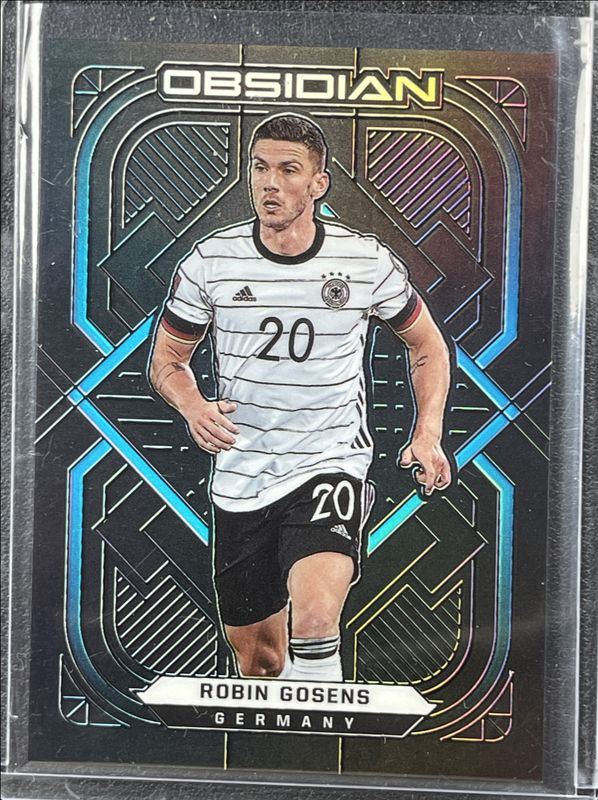 Robin Gosens 2021 Obsidian #71 Electric Etch Neon Blue Flood /12 RAW