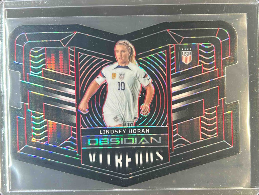 Lindsey Horan 2022 Obsidian #19 Vitreous - Electric Etch Red Pulsar /30 RAW