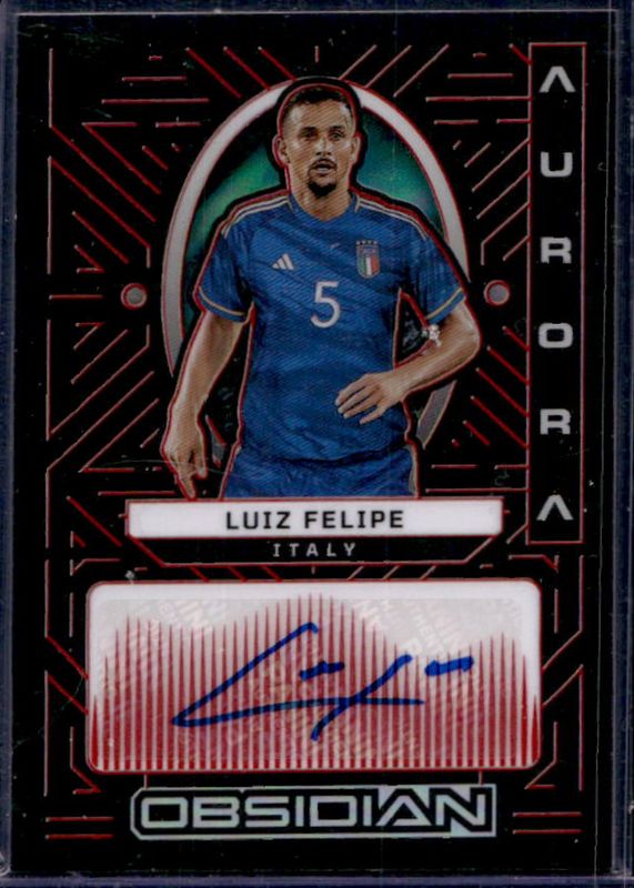 Luiz Felipe 2022 Obsidian #AA-LFE Aurora Autographs Electric Etch - Red /25 RAW