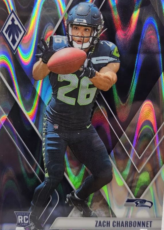 Zach Charbonnet 2023 Phoenix #127 Silver Seismic Rookie RAW