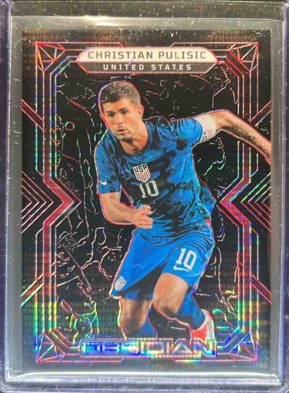 Christian Pulisic 2022 Obsidian #190 Electric Etch Red Pulsar /30 RAW
