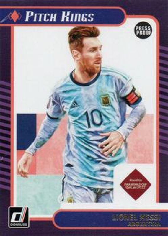 Lionel Messi 2021 Donruss #10 Pitch Kings Press Proof RAW