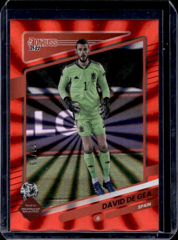 David de Gea 2021 Donruss #142 Holo Red Laser /99 RAW