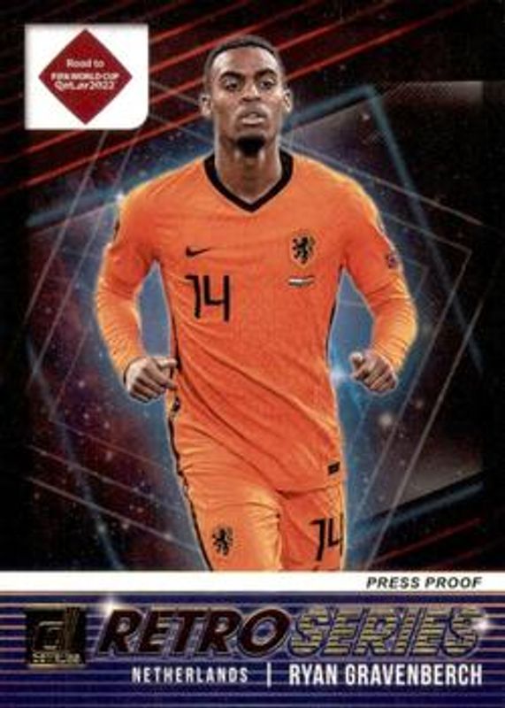 Ryan Gravenberch 2021 Donruss #11 Retro Series Press Proof RAW