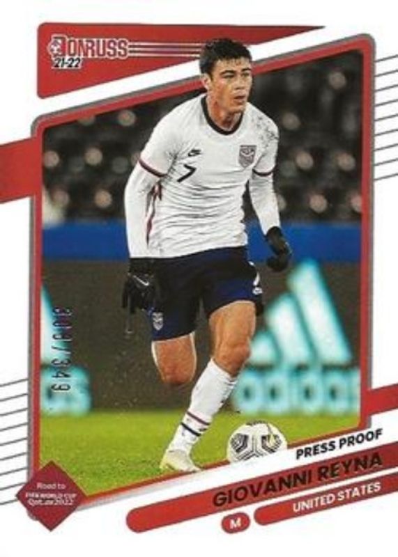 Giovanni Reyna 2021 Donruss #164 Press Proof Gold /349 RAW