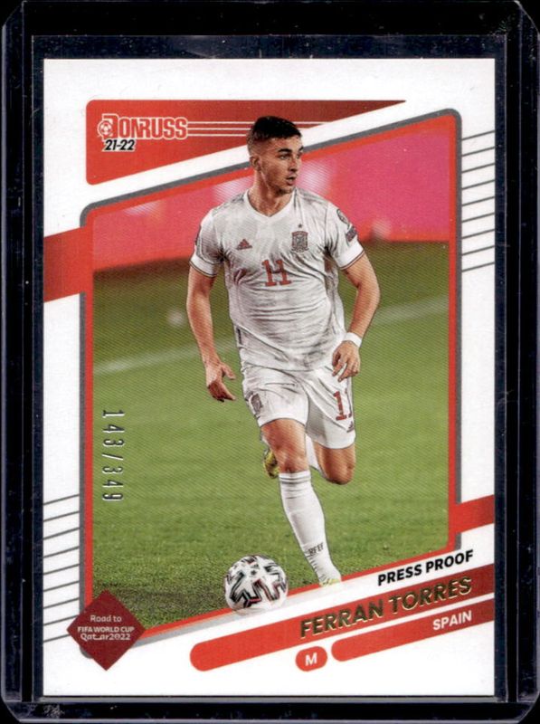 Ferran Torres 2021 Donruss #145 Press Proof Gold /349 RAW