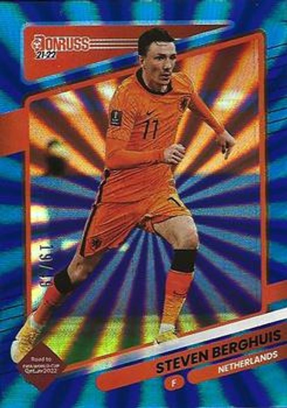 Steven Berghuis 2021 Donruss #94 Holo Blue Laser /49 RAW