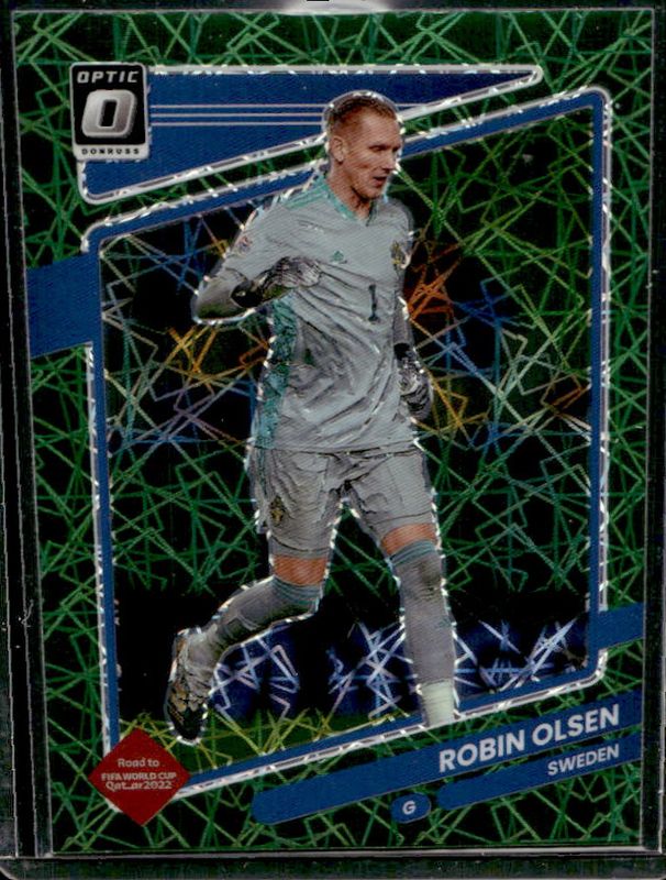 Robin Olsen 2021 Donruss #156 Optic - Green Velocity RAW