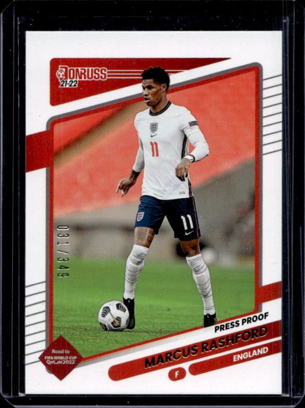 Marcus Rashford 2021 Donruss #55 Press Proof Gold /349 RAW