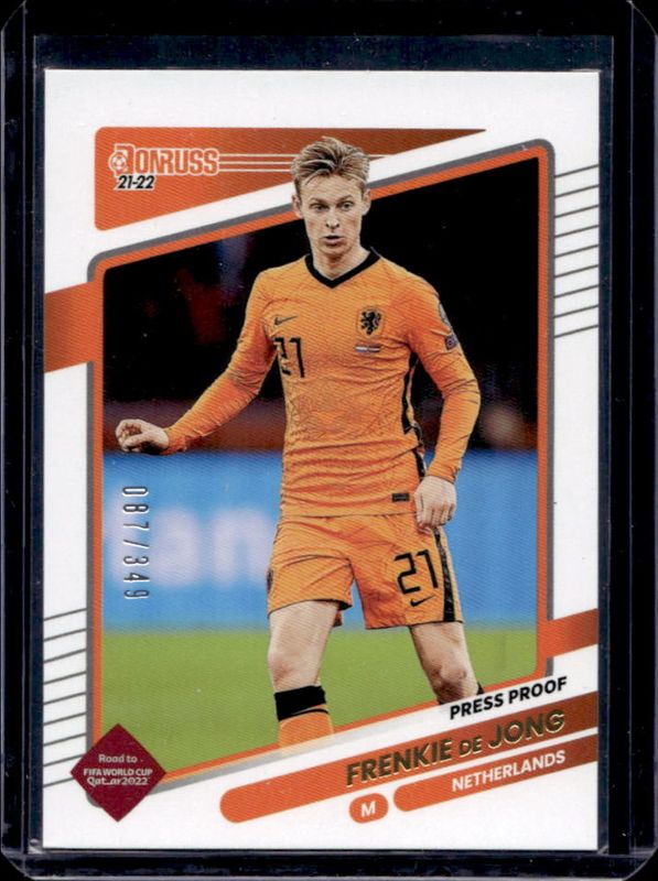 Frenkie de Jong 2021 Donruss #93 Press Proof Gold /349 RAW