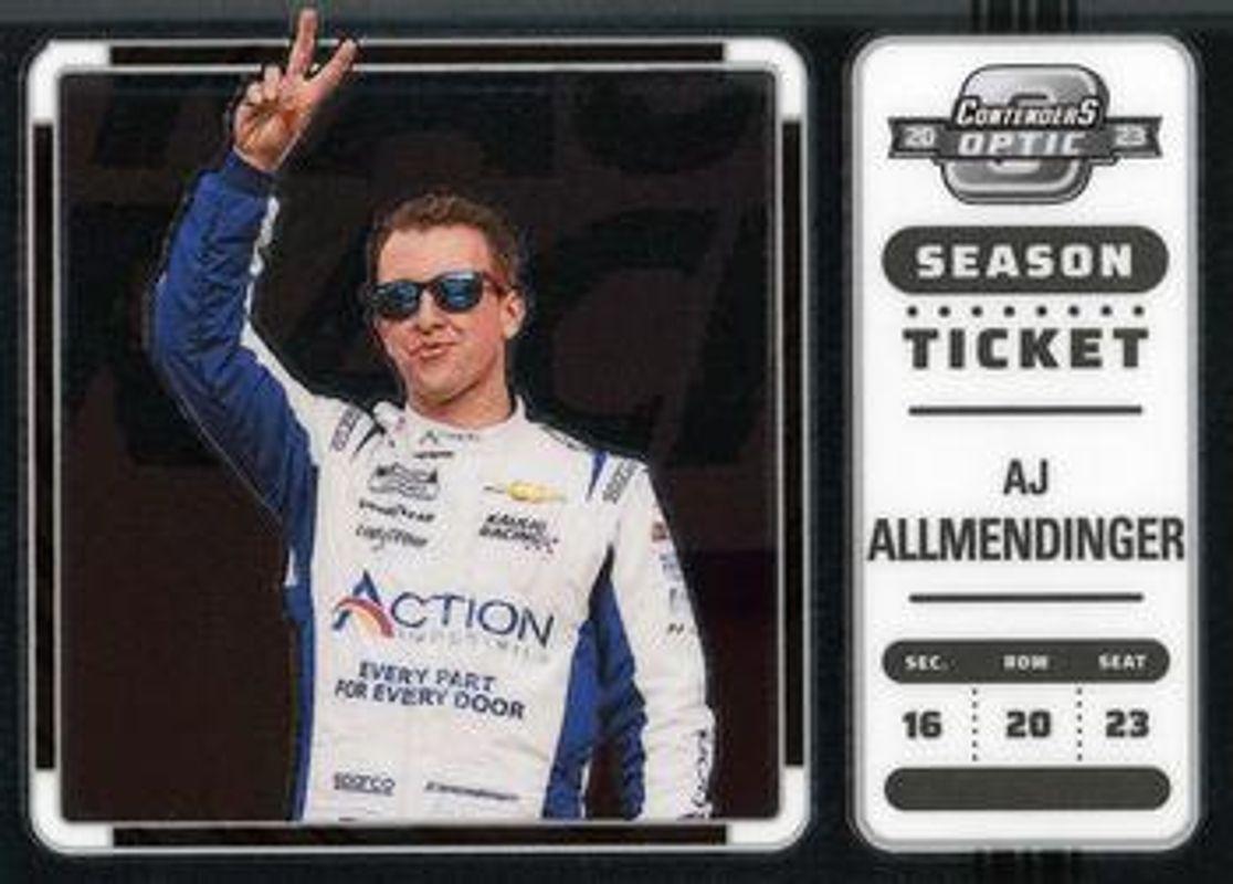 AJ Allmendinger 2023 Chronicles NASCAR #9 Contenders Optic RAW