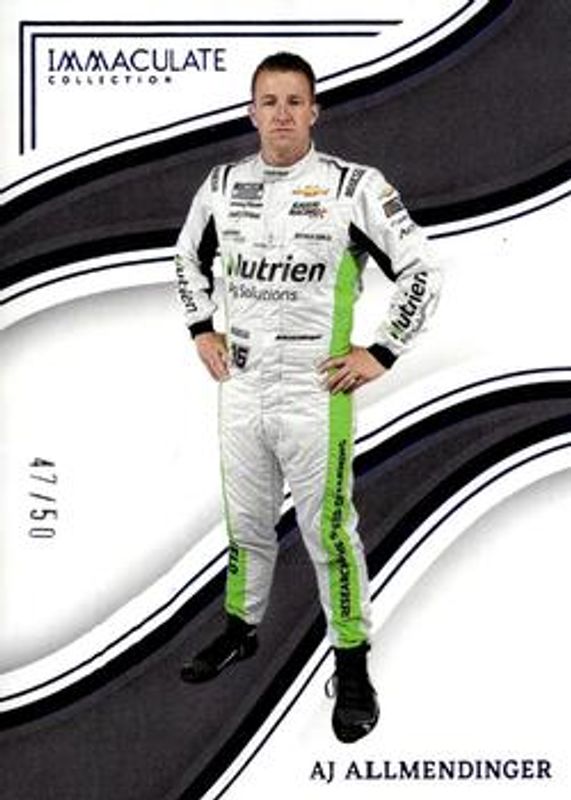 AJ Allmendinger 2023 Chronicles NASCAR #86 Immaculate - Blue /50 RAW