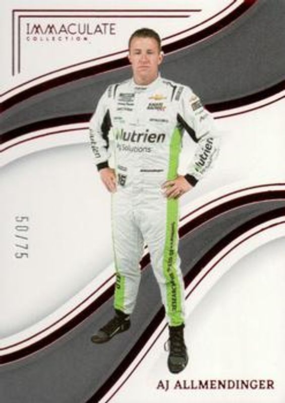 AJ Allmendinger 2023 Chronicles NASCAR #86 Immaculate - Red /75 RAW