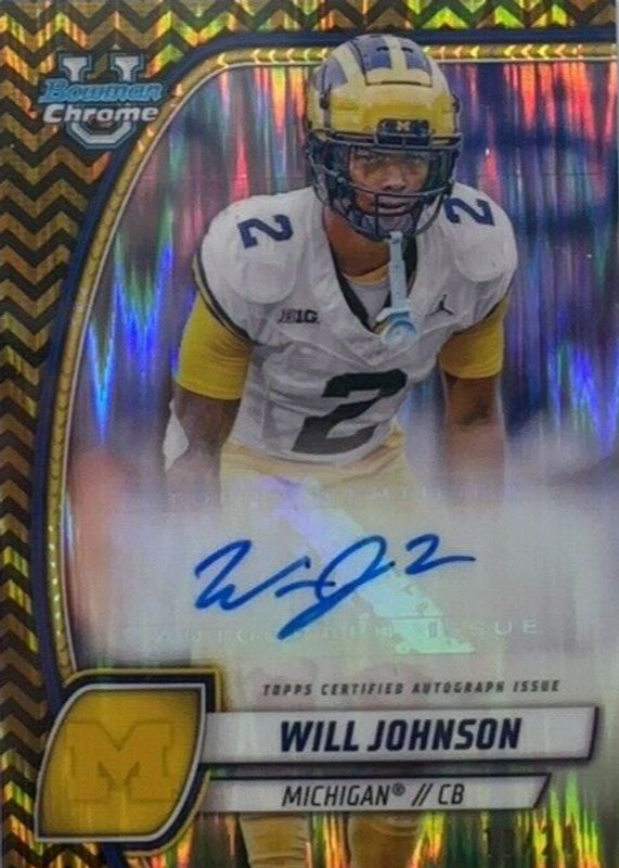 2024 Bowman Chrome University #PA-WJO Prospect Auto - Black & Gold Stealth Refractor /24