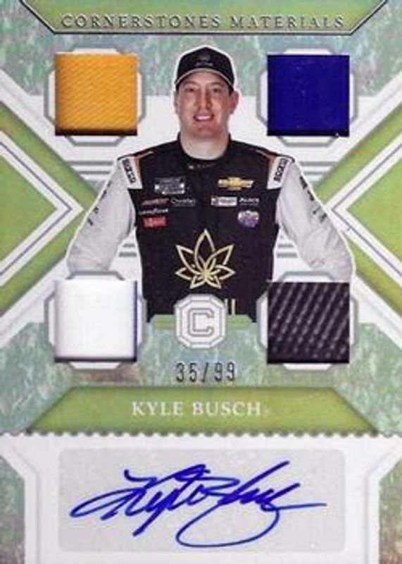 Kyle Busch 2023 Chronicles NASCAR #5 Cornerstones Materials Signatures /99 RAW