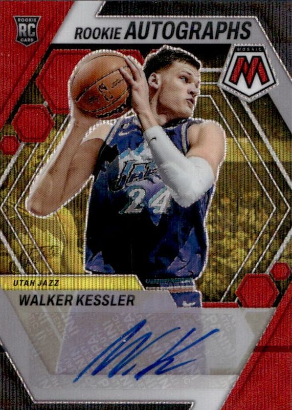 Walker Kessler 2022 Mosaic #RA-KES Rookie Autographs - Red Wave RAW