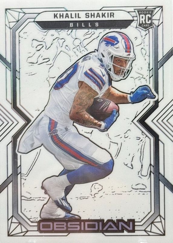 Khalil Shakir 2022 Obsidian #143 Electric Etch Contra /(SSP) Rookie RAW