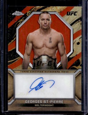 2024 Topps Chrome UFC #MOC-GSP Marks of Champions Autographs - Orange Refractor /25