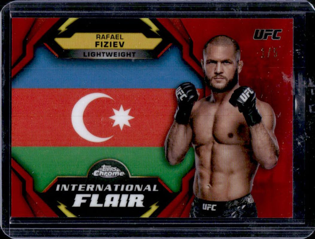 Rafael Fiziev 2024 Topps Chrome UFC #IFL-4 International Flair - Red Refractor /5 RAW