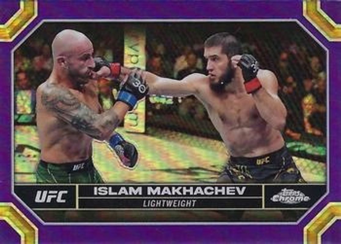 Islam Makhachev 2024 Topps Chrome UFC #80 Purple Refractor RAW