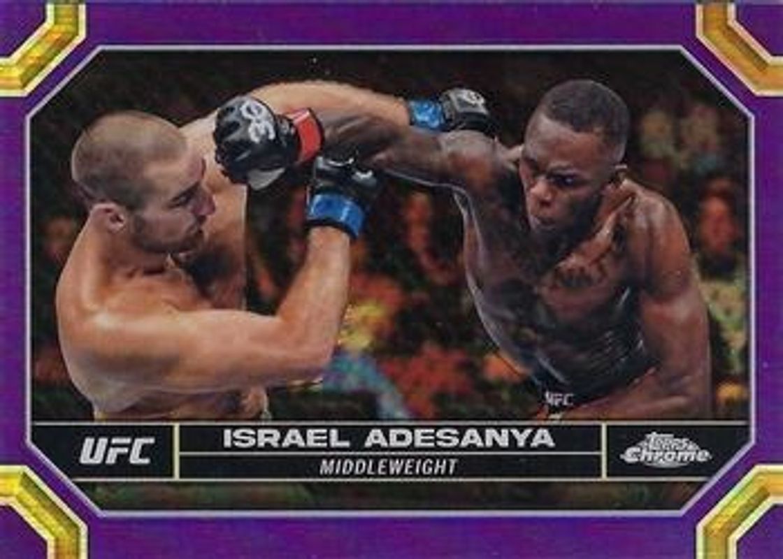 Israel Adesanya 2024 Topps Chrome UFC #81 Purple Refractor RAW