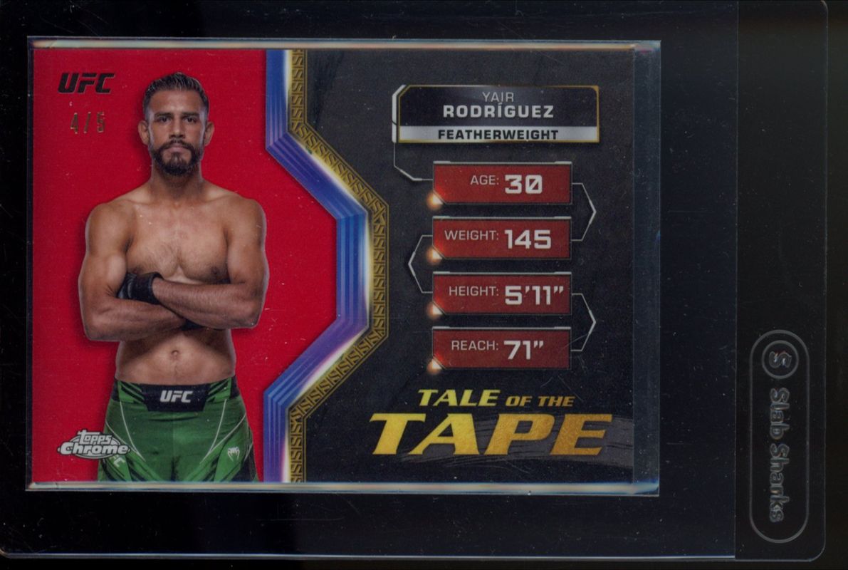 Yair Rodriguez 2024 Topps Chrome UFC #TFT-9 Tale of the Tape - Red Refractor /5 RAW