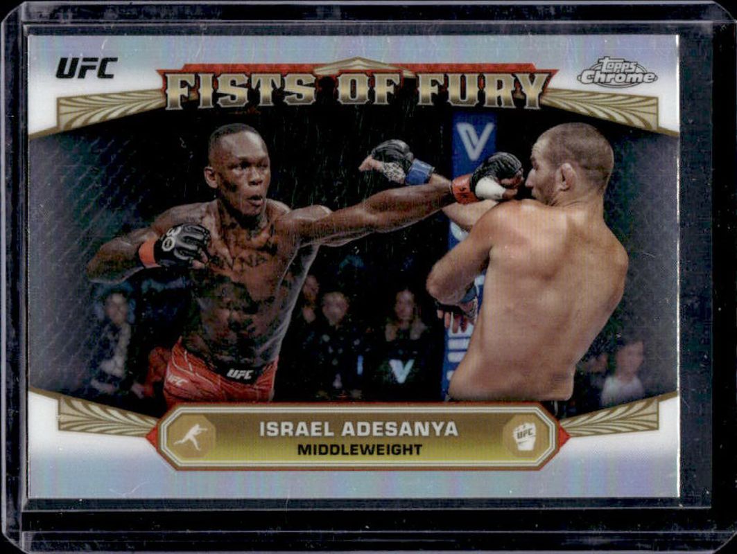 Israel Adesanya 2024 Topps Chrome UFC #FOF-11 Fists of Fury RAW