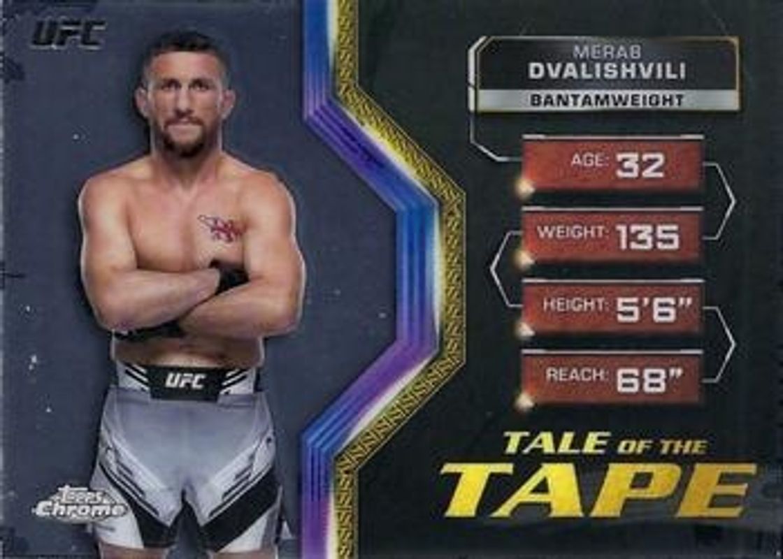Merab Dvalishvili 2024 Topps Chrome UFC #TFT-4 Tale of the Tape RAW