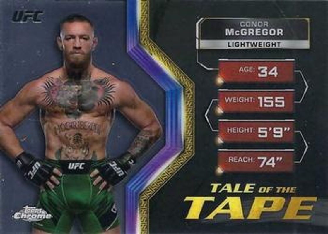 Conor McGregor 2024 Topps Chrome UFC #TFT-17 Tale of the Tape RAW