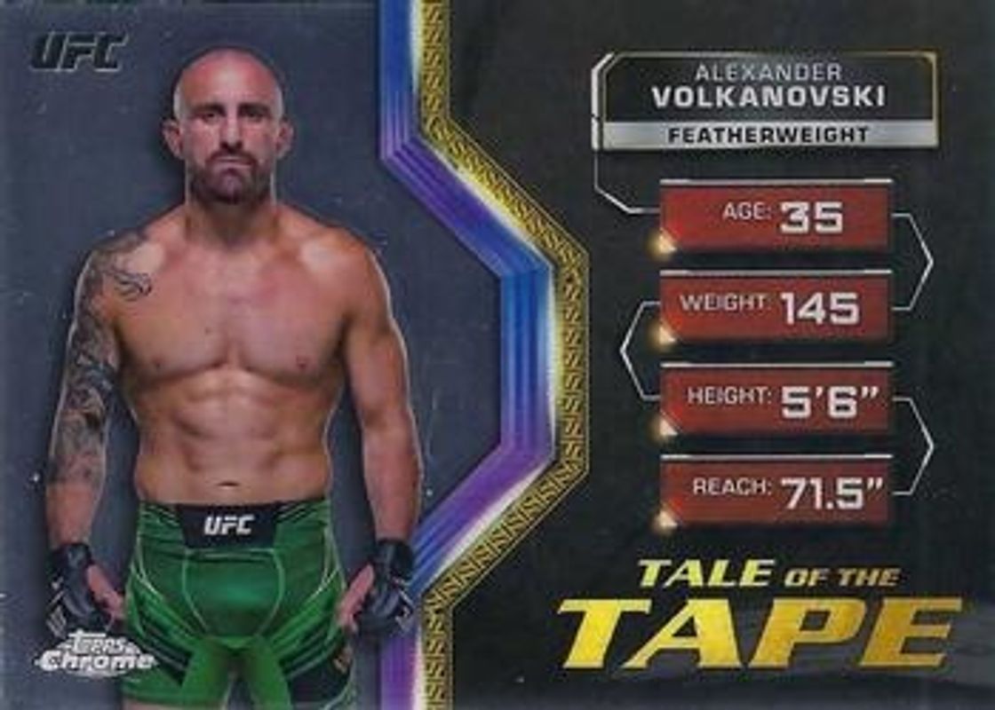Alexander Volkanovski 2024 Topps Chrome UFC #TFT-7 Tale of the Tape RAW