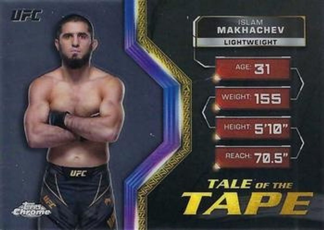 Islam Makhachev 2024 Topps Chrome UFC #TFT-10 Tale of the Tape RAW