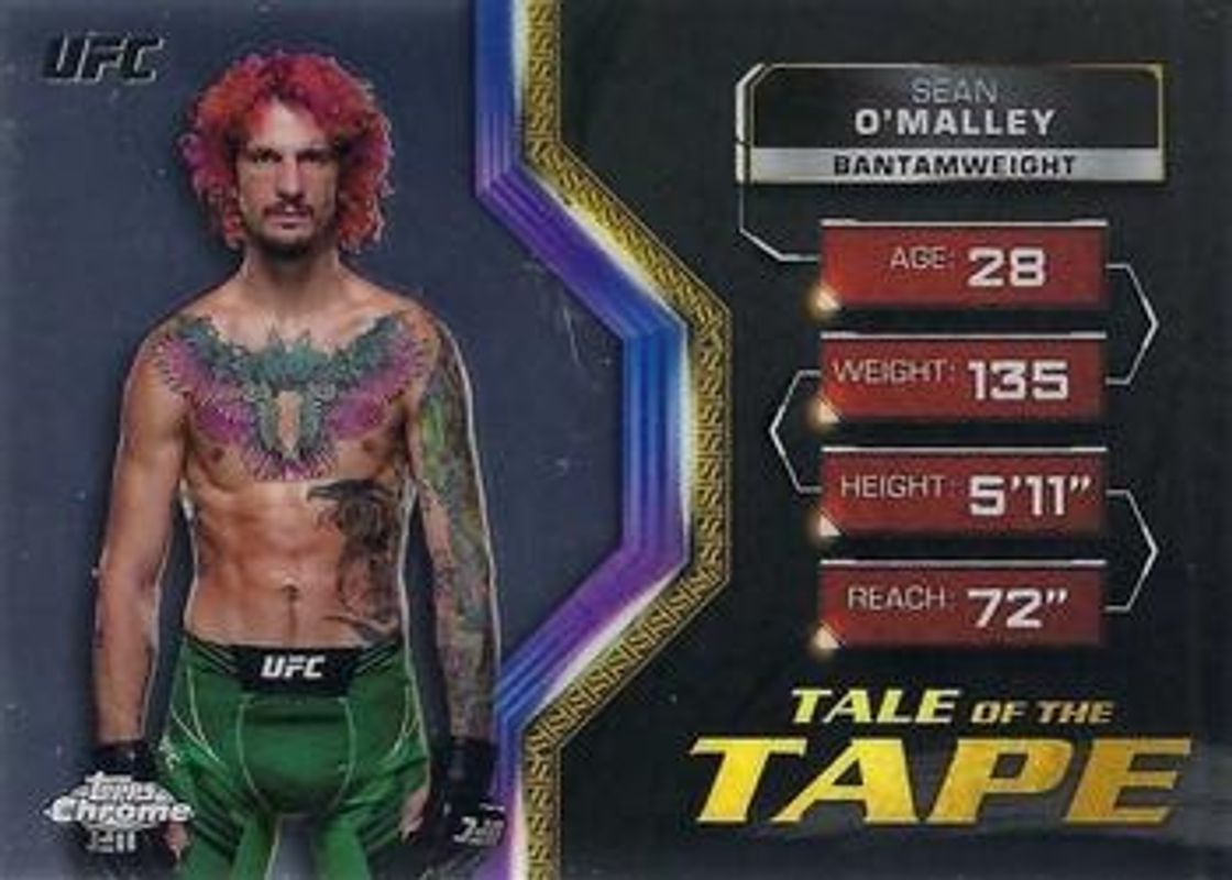 Sean O'Malley 2024 Topps Chrome UFC #TFT-5 Tale of the Tape RAW