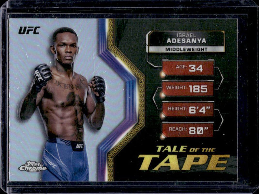 Israel Adesanya 2024 Topps Chrome UFC #TFT-18 Tale of the Tape - Refractor RAW